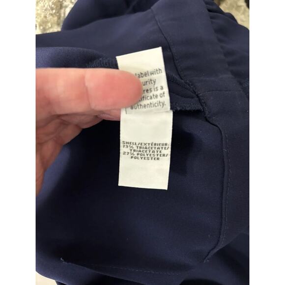 DVF Jumpsuit Womens 6 Navy Blue Triacetate Blend Solid Short Sleeve - Picture 13 of 14